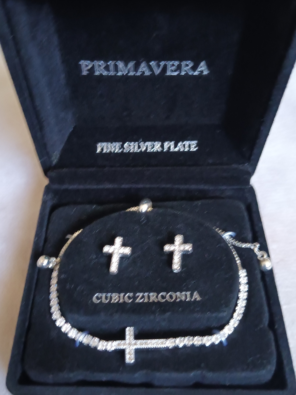 PRIMAVERA FINE SILVER PLATE BRACELET & STUDS BOXED SET